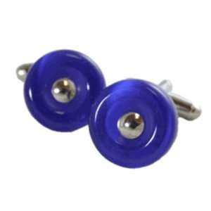  Stunning Blue Round Cat Eye Cufflinks Jewelry