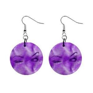   Purple Eyes Dangle Earrings Jewelry 1 inch Buttons 12176324 Jewelry