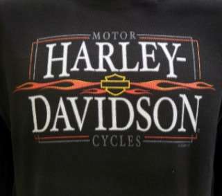Harley Davidson Las Vegas Dealer Long Sleeve Tee T Shirt Waffle BLACK 