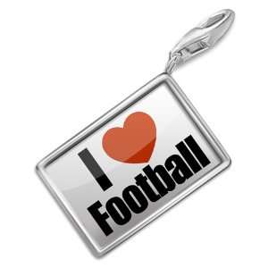  FotoCharms I Love Football   Charm with Lobster Clasp 
