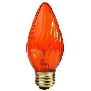 Satco S3366   25 Watt Light Bulb   F15   Transparent Amber   1500 Life 
