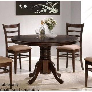  Round Pedestal Wood Brown/Black Dining Table