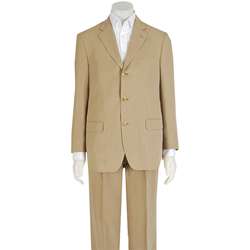 Ibiza 3 button Mens Silk and Linen Blend Suit  Overstock