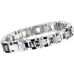   Steel 1/2ct TDW Diamond Mens Bracelet (I, I1 I2)  
