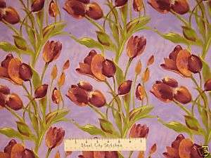 Westminster Tulip Fabric Tulips Plum Peach Mauve Yard  
