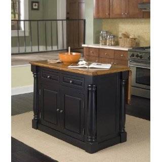 Home Styles 5008 94 Monarch Kitchen Island, Black and Distressed Oak 