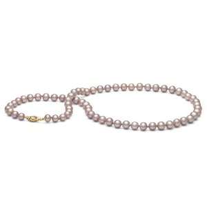  AAA Quality, 6.5 7.0 mm Lavender Freshwater Pearl Necklace, 18 inch 