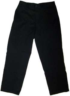   Mens Classic Fit Flat Front Brushed Cotton Pants Black NWT  