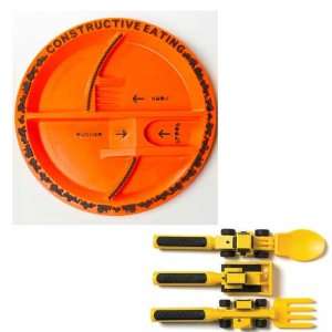   : Constructive Eating Orange Construction Plate Bundle: Toys & Games