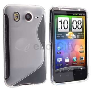 3X TPU Soft Gel Case Cover+Clear LCD Protector For HTC Inspire 4G 