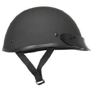  Ultra Slim Profile Fiberglass Black Matte Motorcycle Half Helmet 