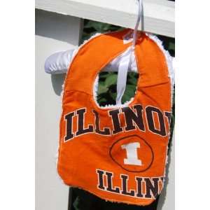  University of Illinois Orange Upcycled Bib Baby