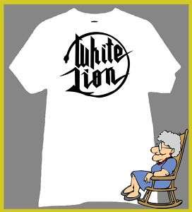 WHITE LION T SHIRT HAIR BAND WITH STYLE WAIT  