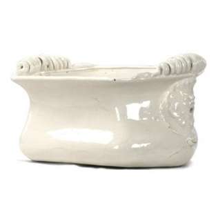 Tuscan White Ceramic Large Decorative Bowl  