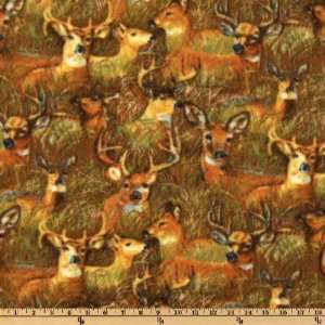   Fleece Deer Green/Brown Fabric By The Yard: Arts, Crafts & Sewing