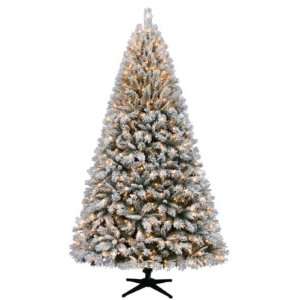   5ft Heavy Flocking Christmas Tree with Clear Lights 