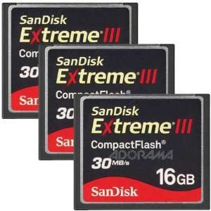  SanDisk 16 GB Extreme III Compact Flash Memory Card   Pack 
