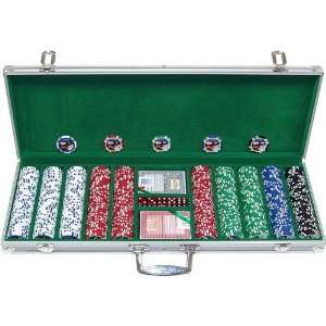 500 11.5G Jackpot Casino Clay Poker Chips w/Aluminum Case:  