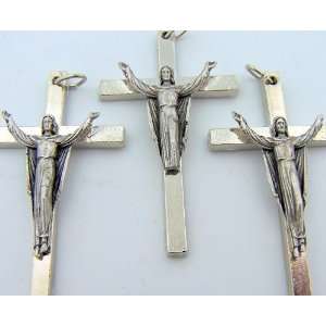  Lot 3 Catholic Rosary Part Crucifix Silver Gild Cross 1 1 