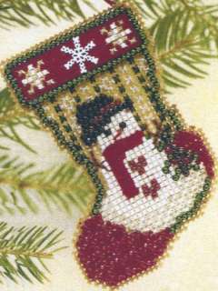 Snowman Stocking Bead Ornament Kit Mill Hill 1997 Charmed Stockings 