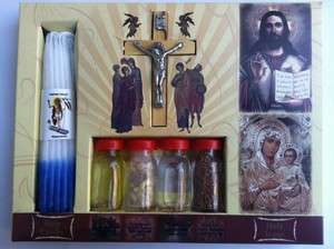 Holy Water Holy Land Holy Oil Holy Insence Candles Olive Tree Cross 