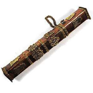   Brass Tibetan Incense Holder w/ 8 Auspicious Symbols