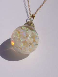 HUGE c.1922 HORACE WELCH EARLY Floating Opal PENDANT Necklace 14K GOLD 