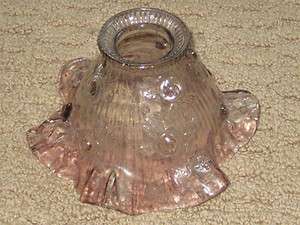 Fenton Lamp Shade Dusty Rose Double Crimped Light Iridescent Sheen 