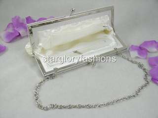 Beaded Wedding Evening Purse Clutch Handbag,Ivory/Cream  