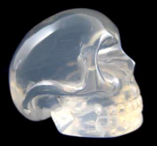 Glowing Moon Luna Quartz Carved Stone Crystal Skull Healing Girasol 