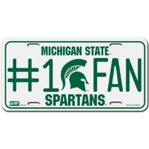  Michigan State Spartans License Plate   #1 Fan: Sports 
