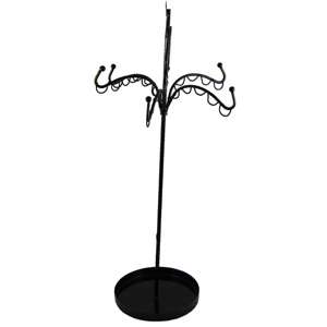 Victorian Lamp Metal Earring Jewelry Stand Holder black  
