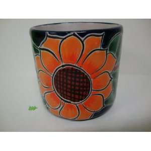 Mexican Talavera Ceramic Pottery Coffee Mug Sunflower Mexico Art Decor 
