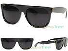   TOP Sunglasses BLACK & GOLD w/ DARK LENS super retro future wayfarer