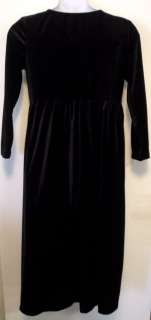 MOLLY MALLOY BLACK VELVET DRESS PETITE 8 8P M EUC LONG SLEEVE BIN 