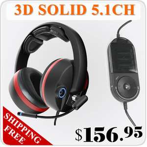 Physical SOLID 5.1CH 3D Surround HiFi BASS USB Vibrate Gaming Headset 