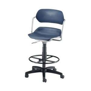  Swivel Chair Black Frame, Navy Plastic: Office Products