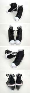   Wedge High Heels High Top Sneakers Tennis Shoes Black US 5.5~8  