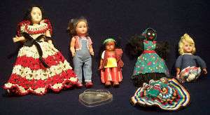Assortment of 6 Small Vintage Dolls & Parts TLC  