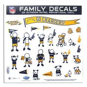  San Diego Chargers 11in x 11in Family Car Decal Sheet 