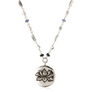   by Lois Hill Sapphire and Ruby Lotus Bead Necklace Jewelry