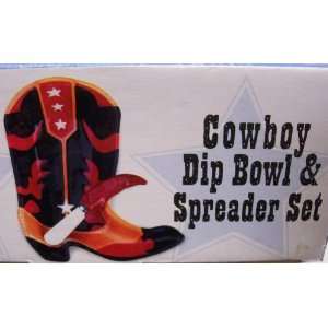 Cowboy Dip Bowl and Spreader Set 