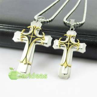 Mens Stainless Steel Cross Chain Pendant Necklace Cool Item ID:3495 