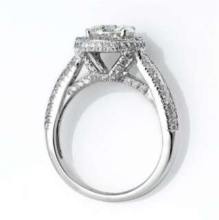 17ct Round Cut Diamond Halo Engagement Ring Micro Pave Setting 14k 