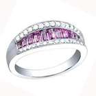   Carat Pink Sapphire & Diamond 14k White Gold Fashion Ring