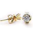 Luxury Lane 14k Yellow gold Solitaire Diamond Stud Earrings (0.50 cttw 