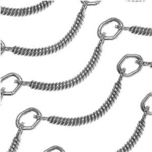  Antiqued Silver Plated Curved 11.7mm Bar Chain Scalloped 