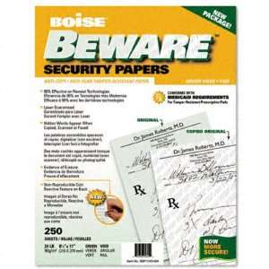  Beware Security Paper   Acid Free, 8 1/2 x 11, Green, 250 