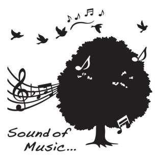 Music Tree Adhesive Removable Wall Decor Accents Graphic Stickers 