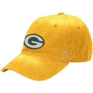  Reebok Green Bay Packers Gold Distressed Slouch Hat 